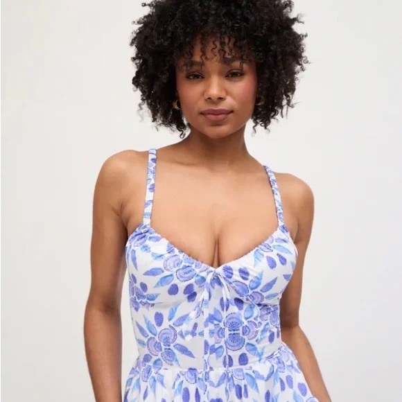 Hill House Blue and White Floral Midi Dress - Picture 6 of 6